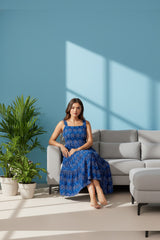Sapphire Blue Tiered Maxi Dress