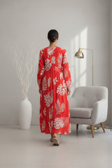 Red Leaf Maxi Dress