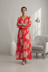 Red Leaf Maxi Dress