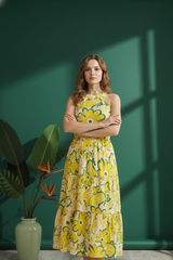 Yellow Floral Maxi Summer Dress